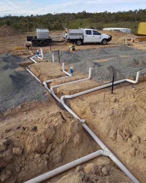 New-build underground plumbing works